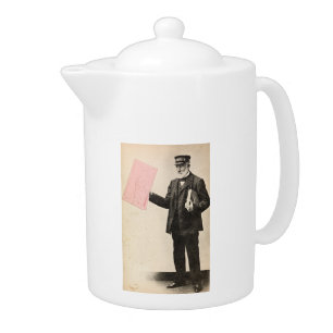 Vintage romantic postman teapot