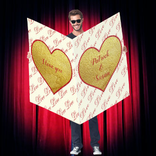 Vintage Romantic Red Heart Valentines Day  Card