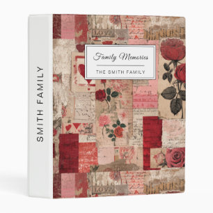 Vintage Romantic Rose Collage (1) Mini Binder
