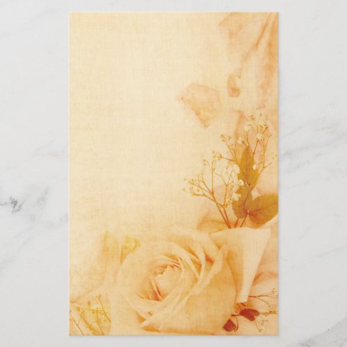 Vintage Romantic Rose Parchment Stationery