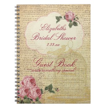 Vintage Romantic Roses Bridal Shower Guest Book | by hungaricanprincess at Zazzle