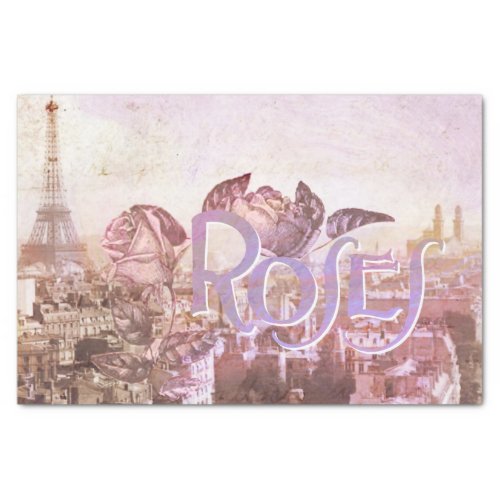 Vintage Romantic Roses In Paris Tissue Paper