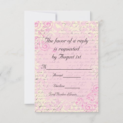 Vintage Romantic RSVP Wedding Cards