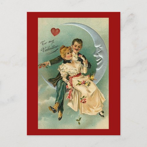 Vintage Romantic Valentine 4 Holiday Postcard