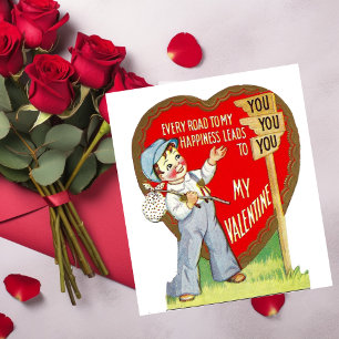 Vintage Romantic Valentine's Day Note Card