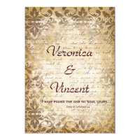 Vintage Romantic with Bible Verse Wedding Card