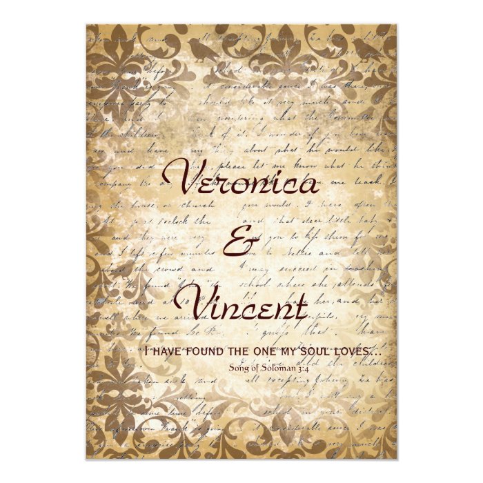 Vintage Romantic with Bible Verse Wedding Card | Zazzle