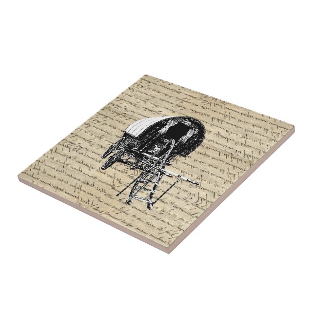 Vintage Romany Gypsy wagon Ceramic Tile (Side)