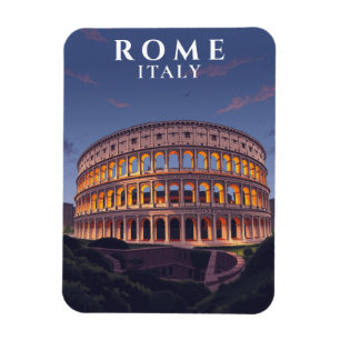 Vintage Rome Colosseum Art Souvenir Italian Magnet
