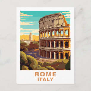 Vintage Rome Colosseum Italy Travel Postcard