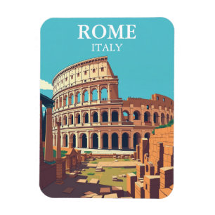 Vintage Rome Colosseum Italy Travel Souvenir Magnet