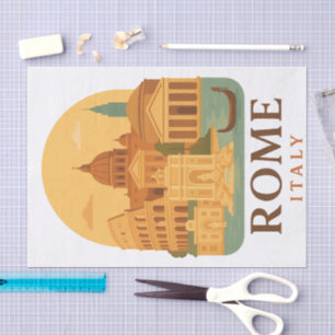 Vintage Rome Colosseum & Pantheon Tissue Paper 
