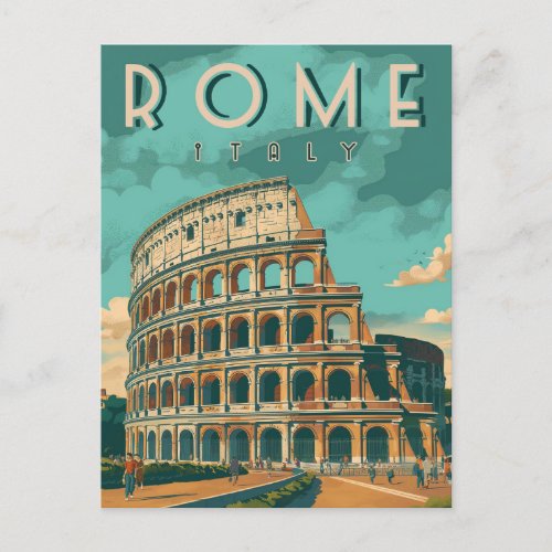 Vintage Rome Colosseum Postcard