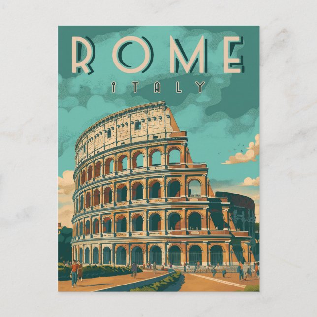 Vintage Rome Colosseum Postcard (Front)