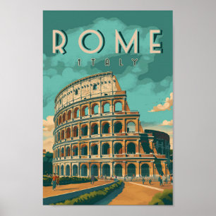 Vintage Rome Colosseum Poster