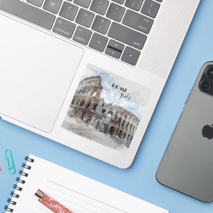 Vintage Rome Colosseum Travel Sticker – Italy