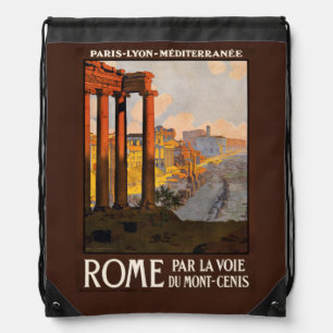 Vintage Rome Italy backbag Drawstring Bag