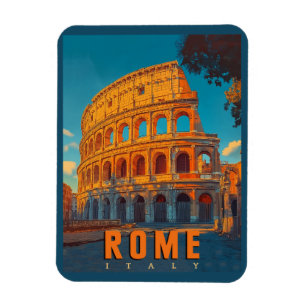 Vintage Rome Italy: Colosseum & Ancient Wonders Magnet