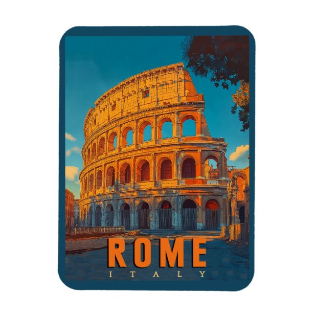 Vintage Rome Italy: Colosseum & Ancient Wonders Magnet (Vertical)