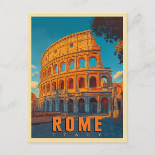 Vintage Rome Italy: Colosseum & Ancient Wonders Postcard