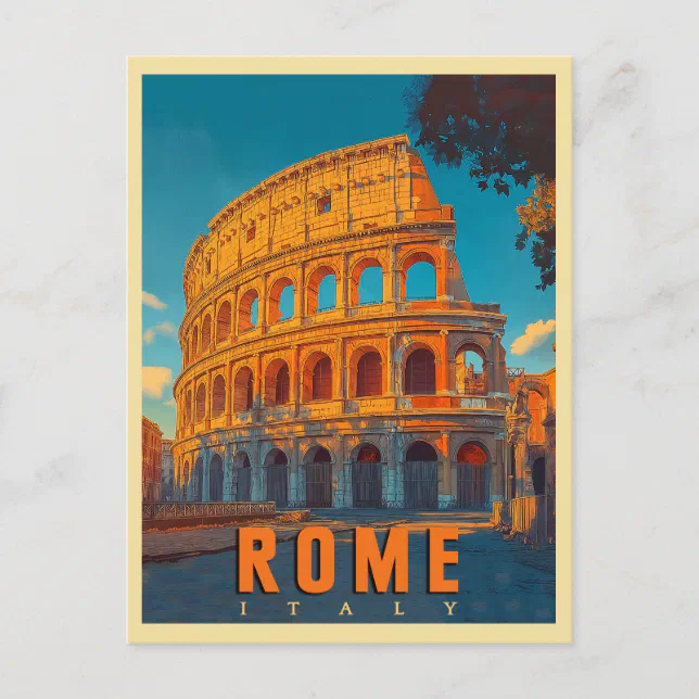 Vintage Rome Italy: Colosseum & Ancient Wonders Postcard | Zazzle