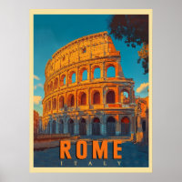 Vintage Rome Italy: Colosseum & Ancient Wonders