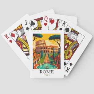 Vintage  Rome Italy Colosseum Travel Poker Cards