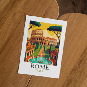 Vintage Rome Italy Colosseum Travel Postcard