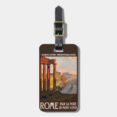 Vintage Rome Italy custom luggage tag