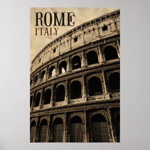 vintage rome italy poster