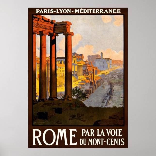 Vintage Rome Italy Travel Poster (Front)