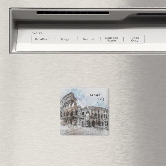 Vintage Rome Magnet – Colosseum Travel Poster (In Situ (Dishwasher))