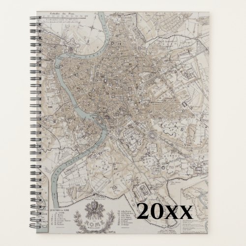 Vintage Rome Map Planner Notebook