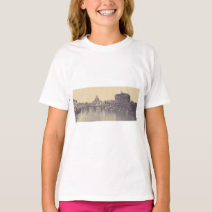 Vintage Rome Tiber Castle And Vatican Fine Art T-Shirt