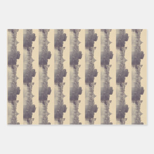Vintage Rome Tiber Castle And Vatican Fine Art Wrapping Paper Sheets