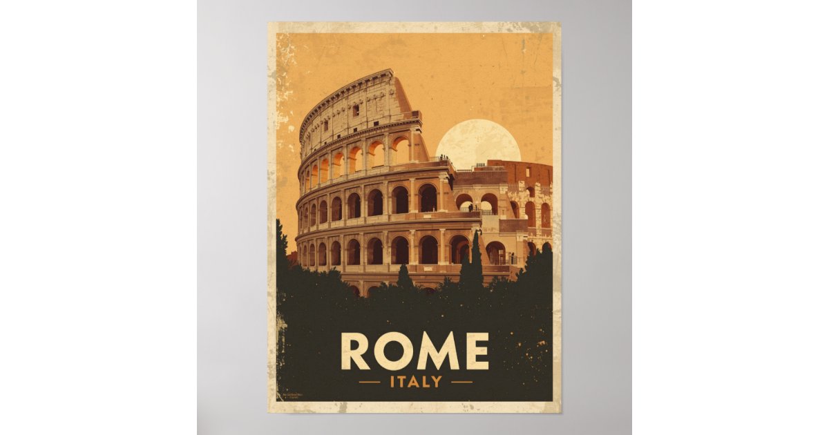 Vintage Rome Travel Poster | Zazzle