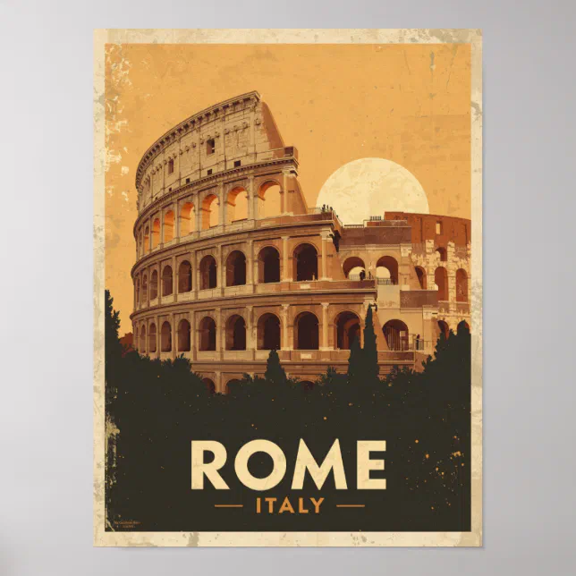 Vintage Rome Travel Poster | Zazzle