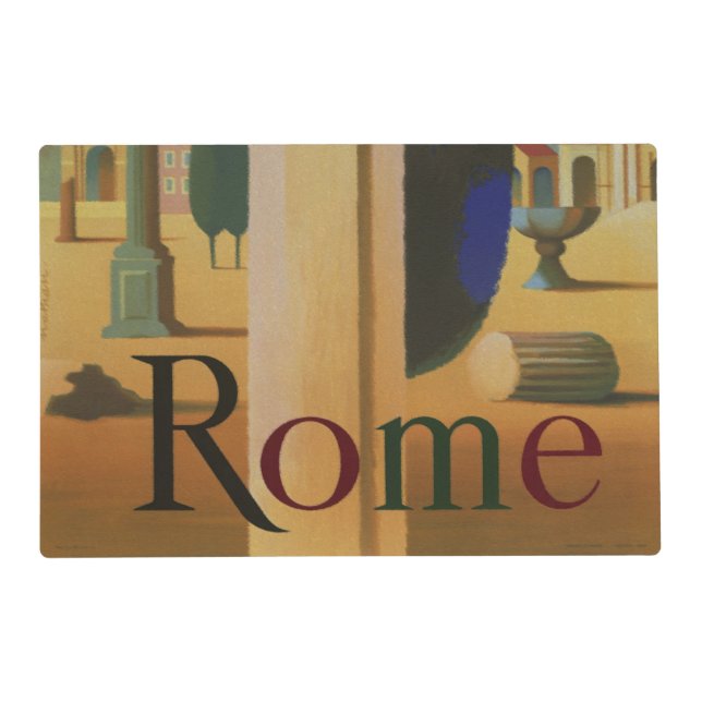 Vintage Rome Travel Poster Art Placemat (Front)