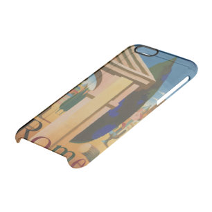 Vintage Rome Travel Poster Art Clear iPhone 6/6S Case