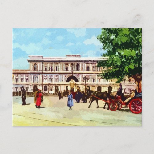 Vintage Rome watercolor palace of justice Postcard