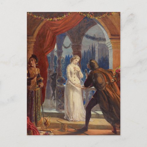 Vintage Romeo and Juliet Painting 1861 Postcard