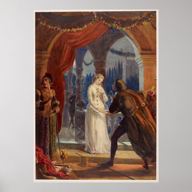 Vintage Romeo and Juliet Painting (1861) Poster (Front)