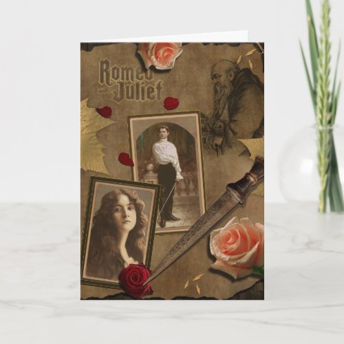 Vintage Romeo and Juliet Scrapbook Greeting Card