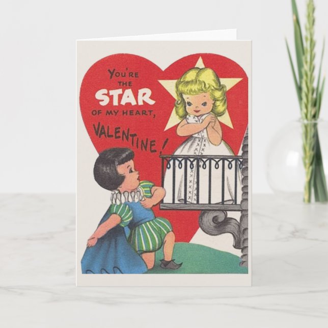Vintage Romeo and Juliet Theater Valentine Holiday Card (Front)