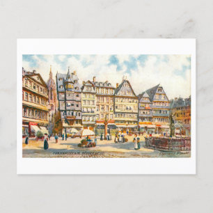 Vintage Römerberg in Frankfurt, Germany Postcard