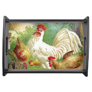 rooster serving platter