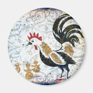 Vintage Rooster and Chicks Magnet