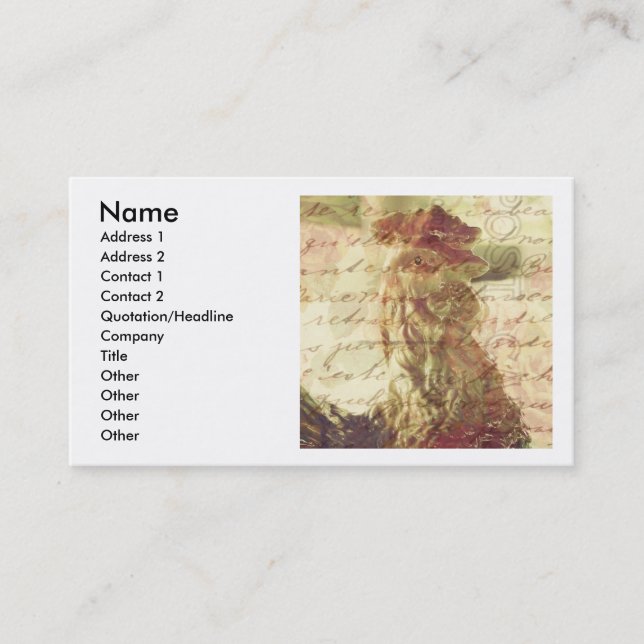 Vintage Rooster Business Card (Front)