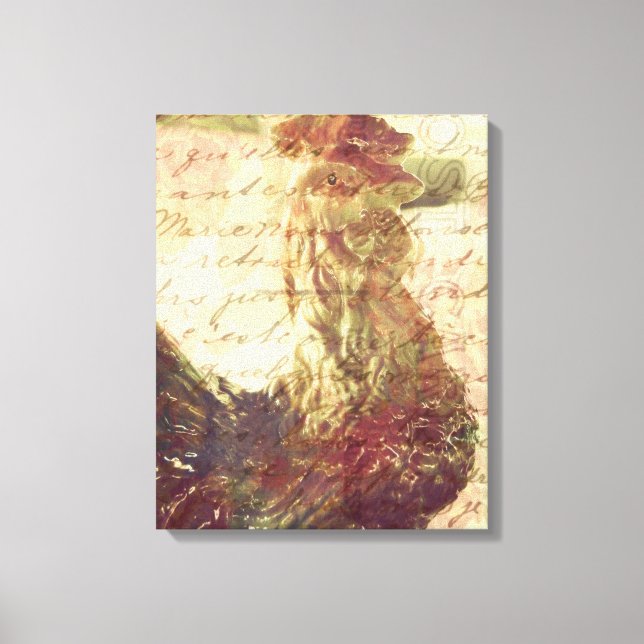 Vintage Rooster Canvas Print (Front)