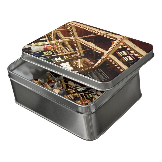Vintage Rooster Carousel Jigsaw Puzzle (Lid Open)
